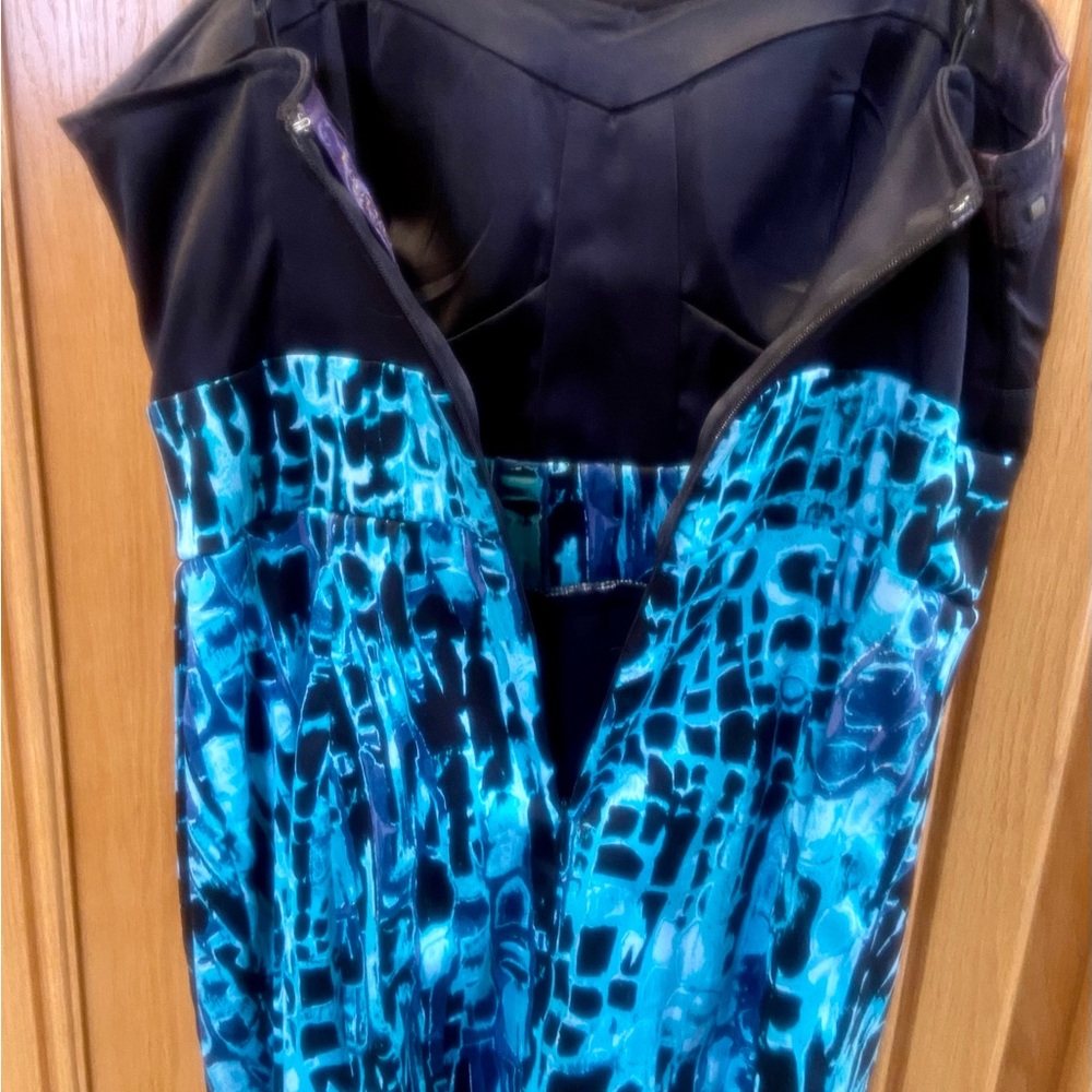 Black and Blue Women's Dress - Picture 3 of 6